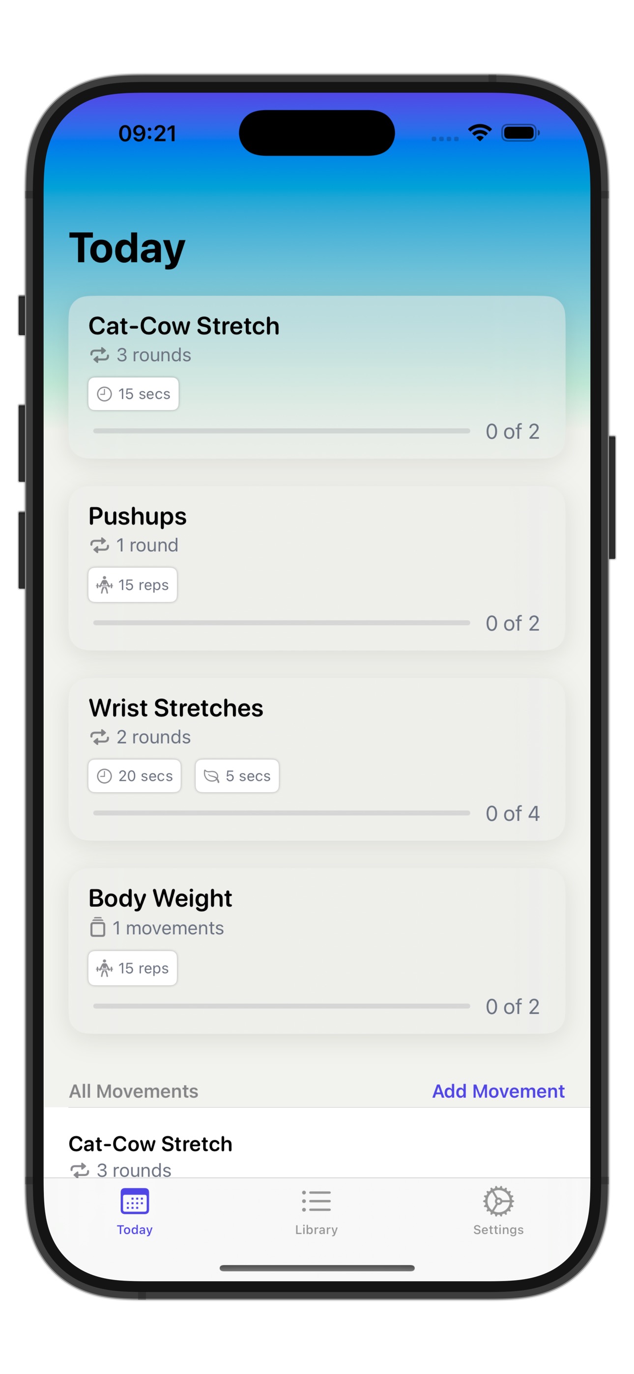 Flexible app Today view